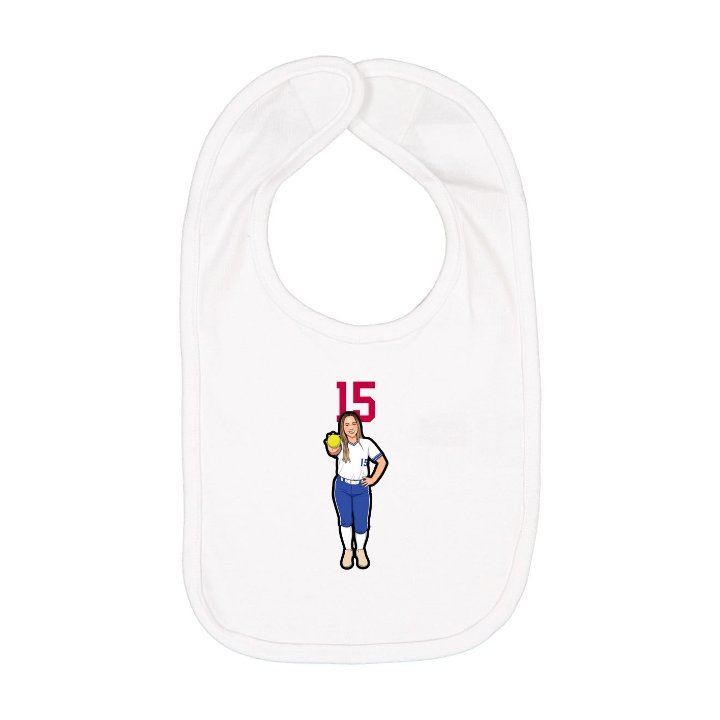 Infant Bib — Number Top in White