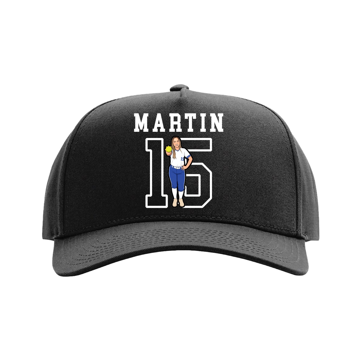 Full Fabric Five-Panel Champ Cap — Shirsey in Black