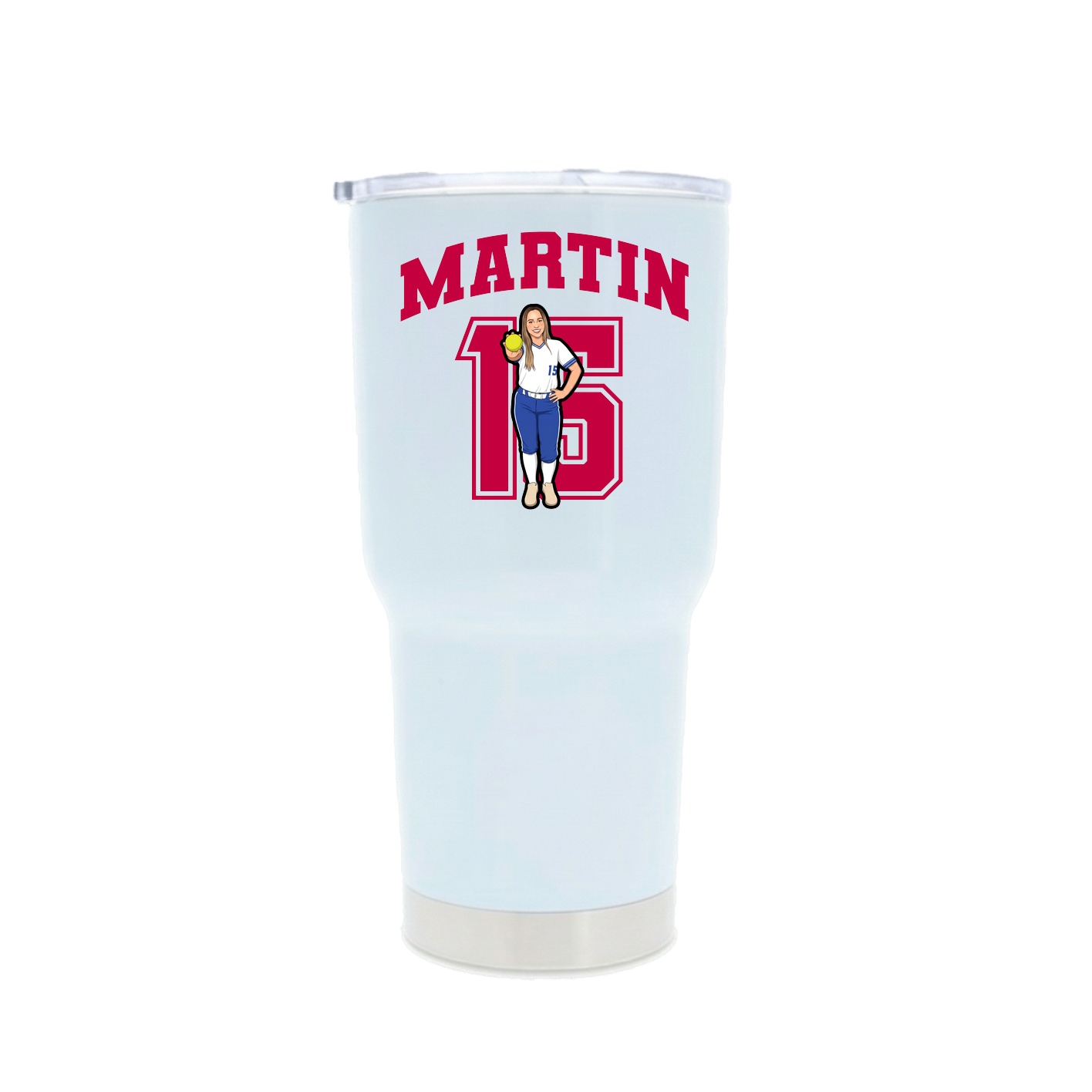 30oz Stainless Steel Tumbler — Number in White