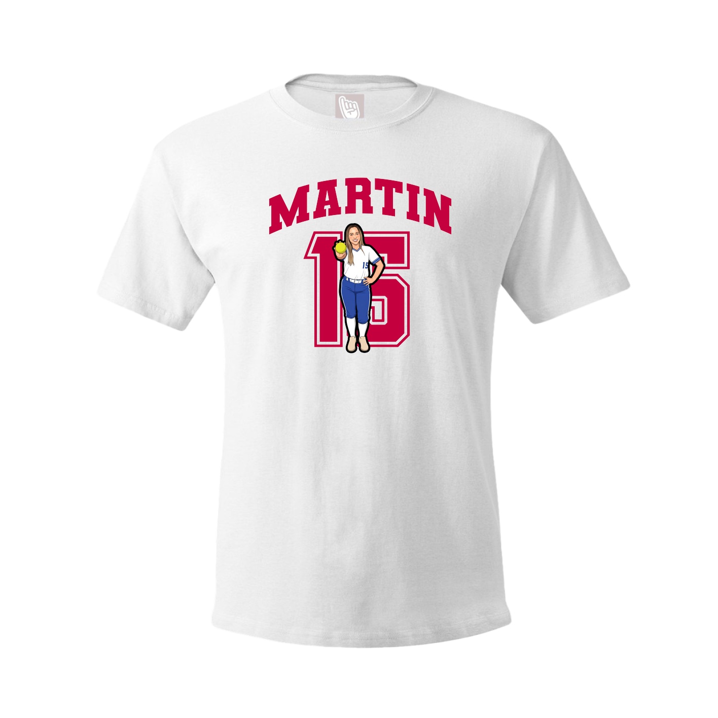 Youth Tee — Number in White