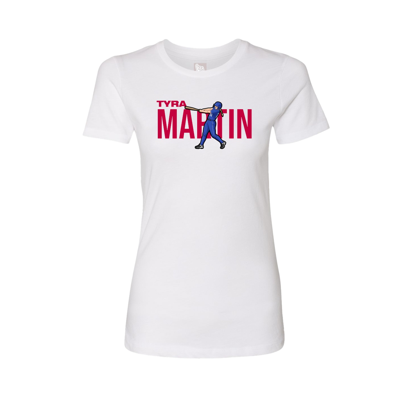 Fitted Women's Tee — Player Name in White