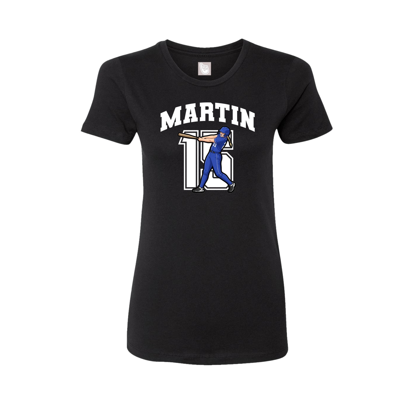 Fitted Women's Tee — Number in Black