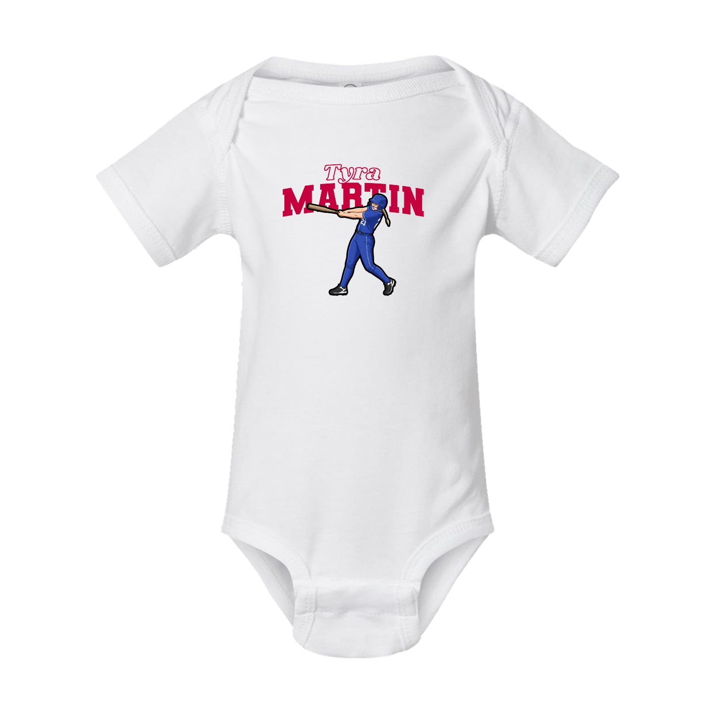 Baby Onesie — Name Arch in White