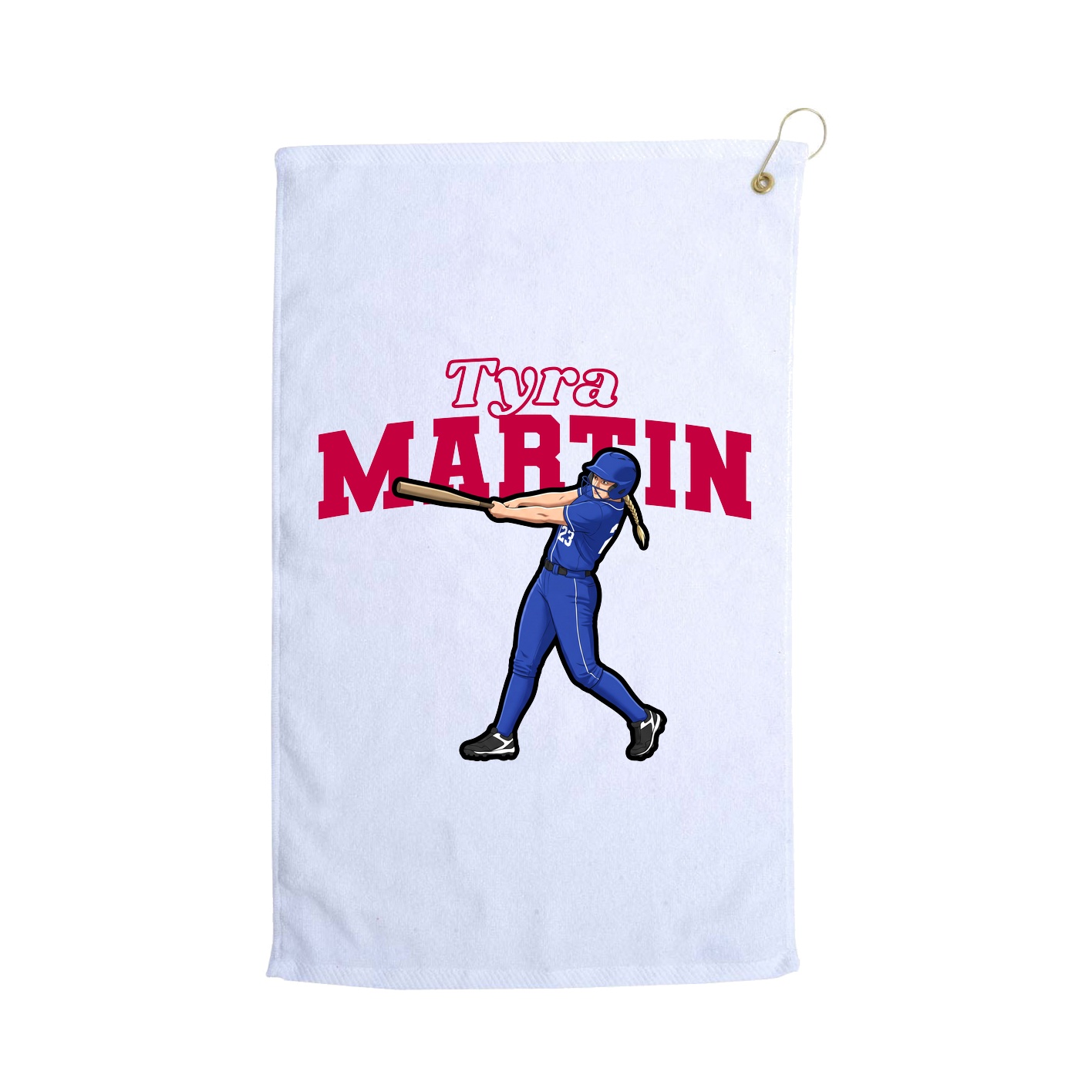 Golf Towel — Name Arch in White