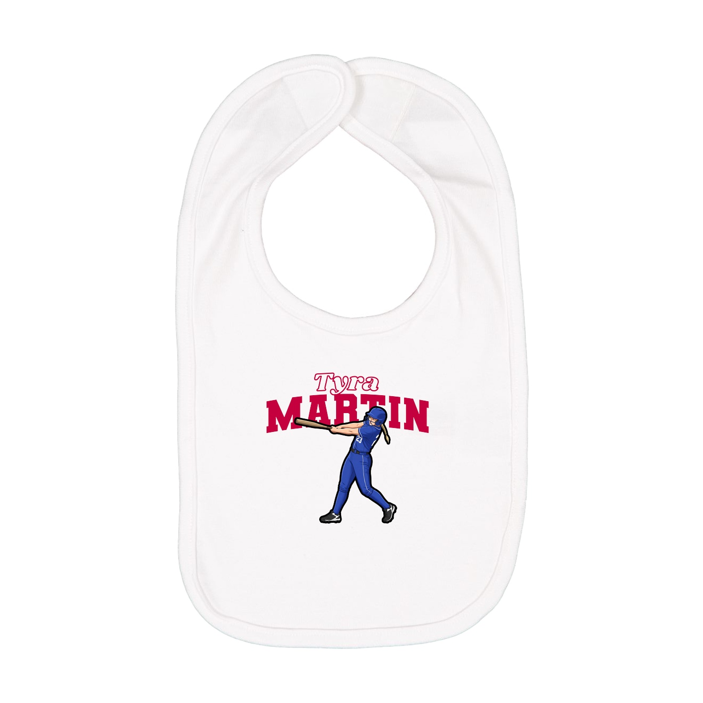 Infant Bib — Name Arch in White
