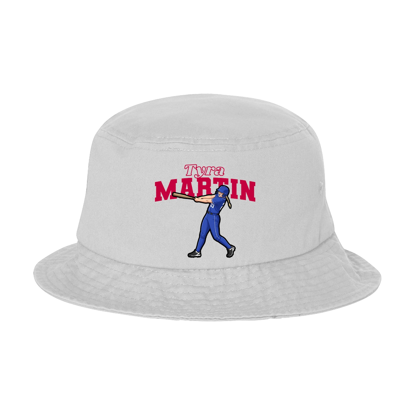 Bucket Cap — Name Arch in White