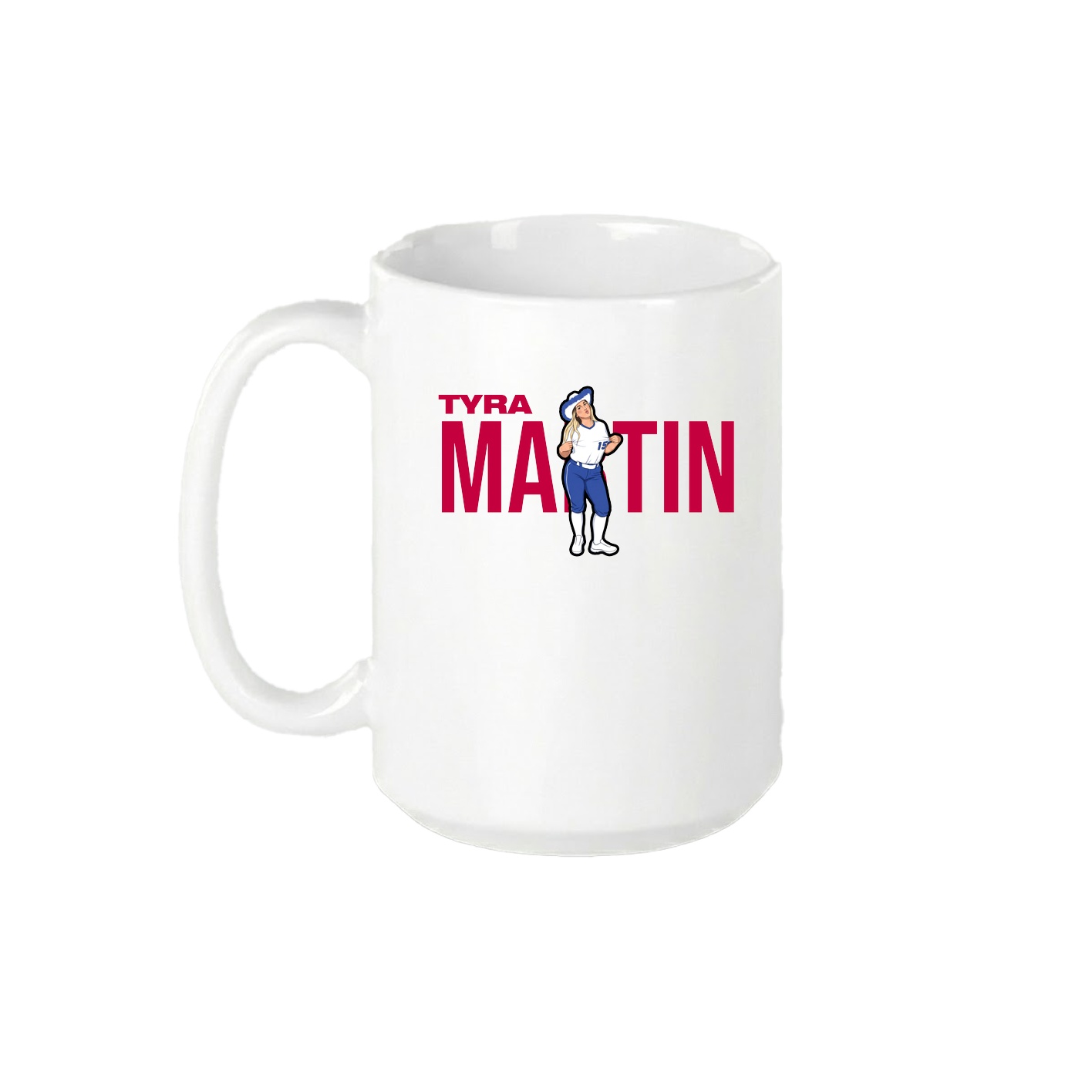 15oz Coffee Mug — Player Name in White