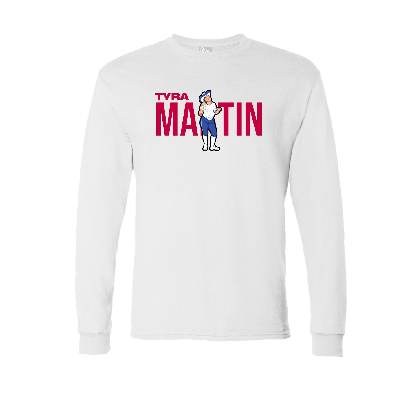 Long Sleeve Tee — Player Name in White