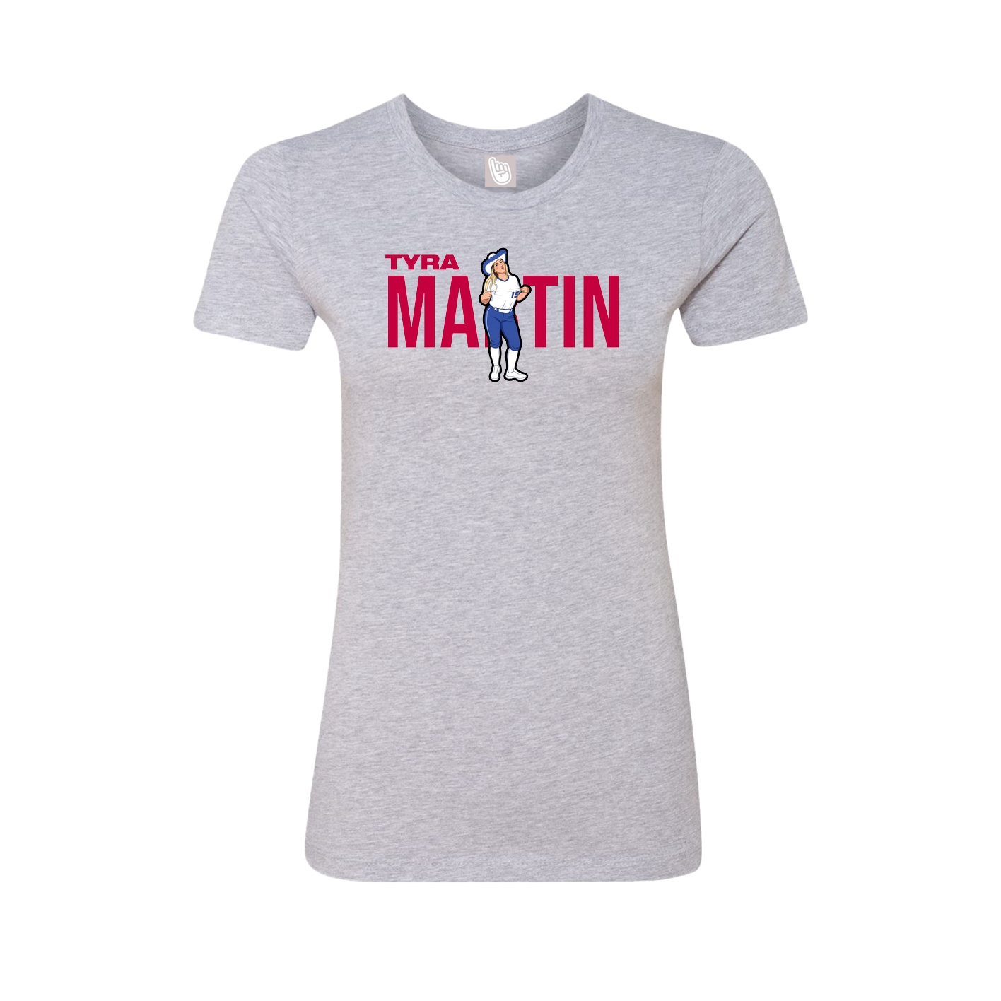 Fitted Women's Tee — Player Name in Grey