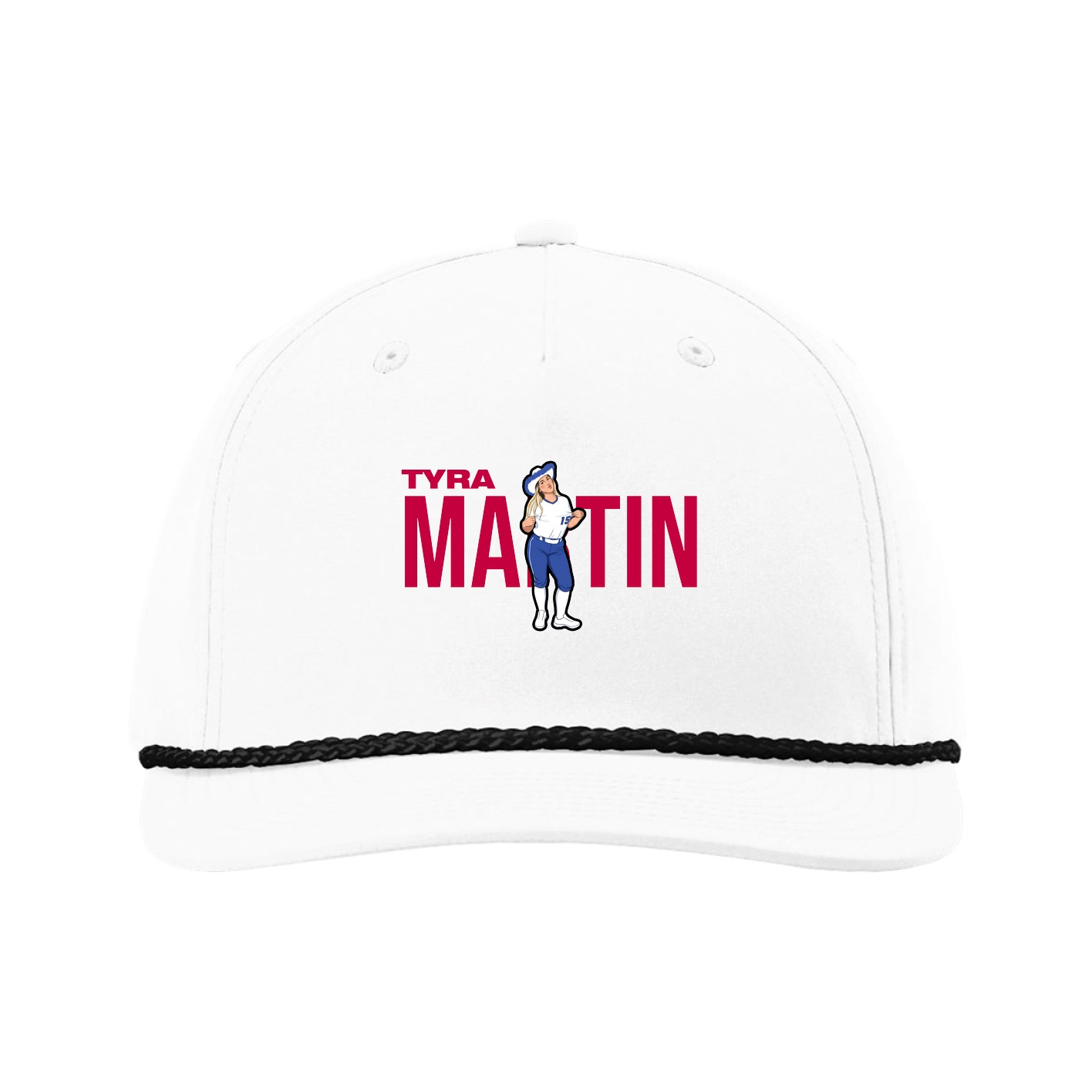 Five-Panel Classic Rope Cap — Player Name in White