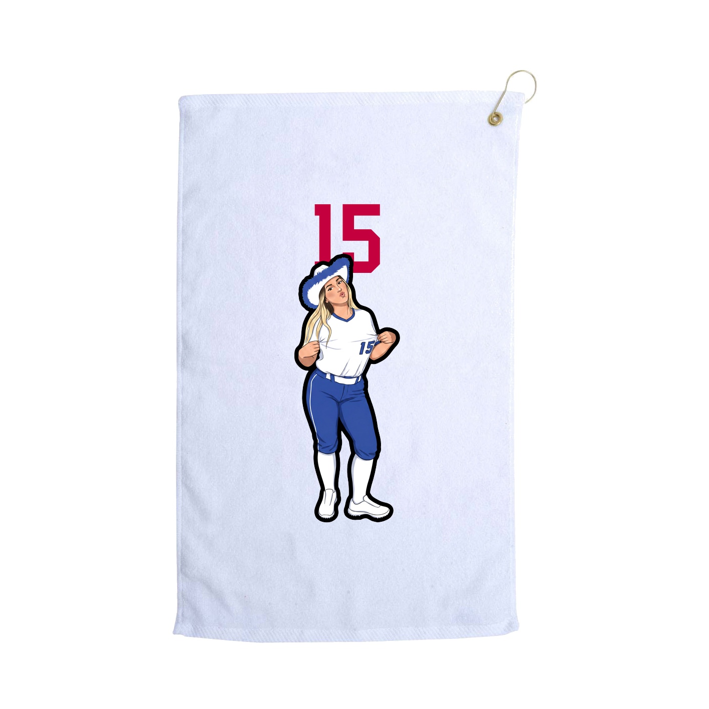 Golf Towel — Number Top in White
