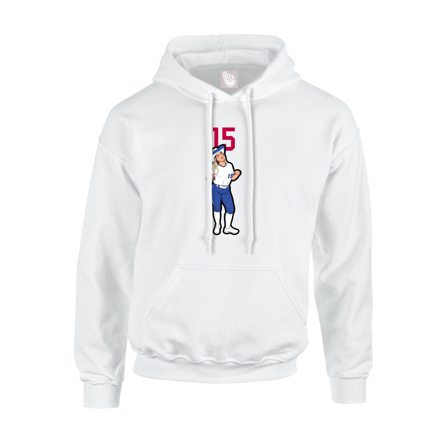 Youth Hoodie — Number Top in White