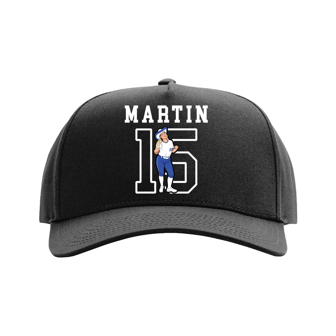 Full Fabric Five-Panel Champ Cap — Shirsey in Black