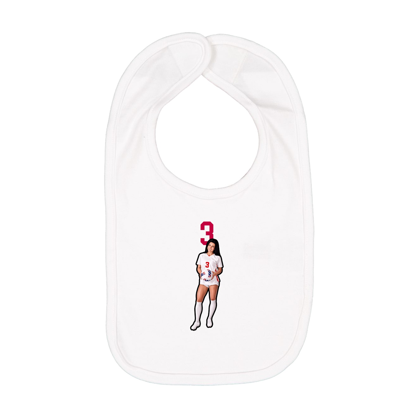Infant Bib — Number Top in White
