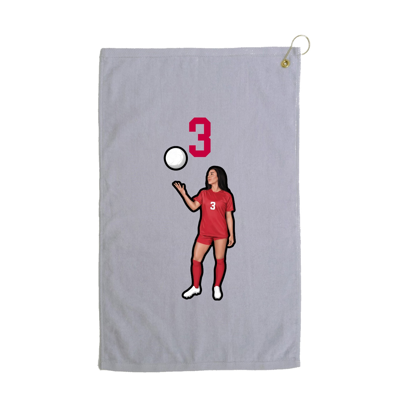 Golf Towel — Number Top in Grey