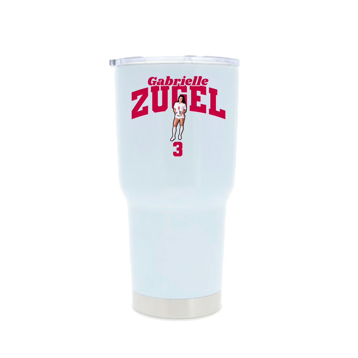 30oz Stainless Steel Tumbler — Signature Arch in White