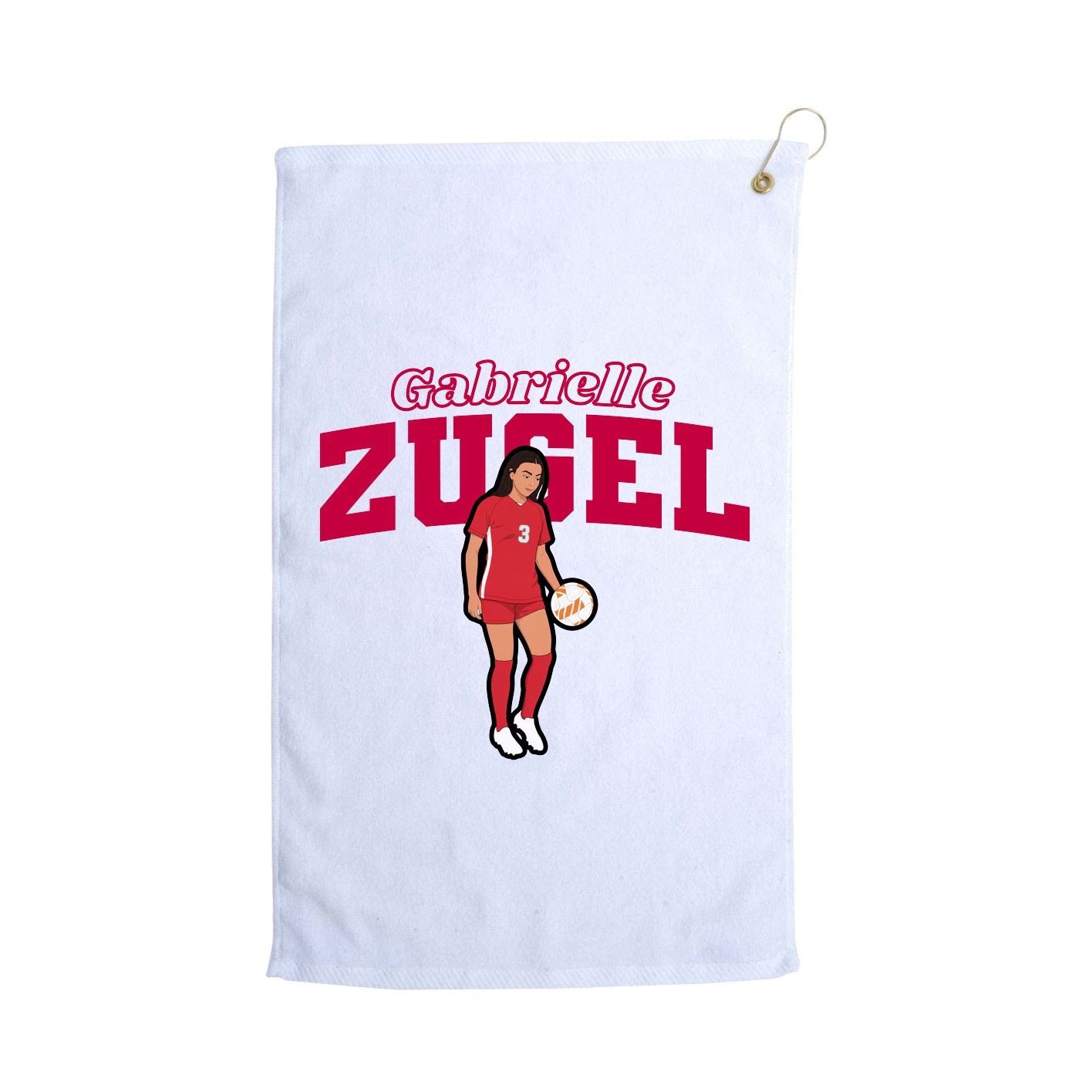 Golf Towel — Name Arch in White