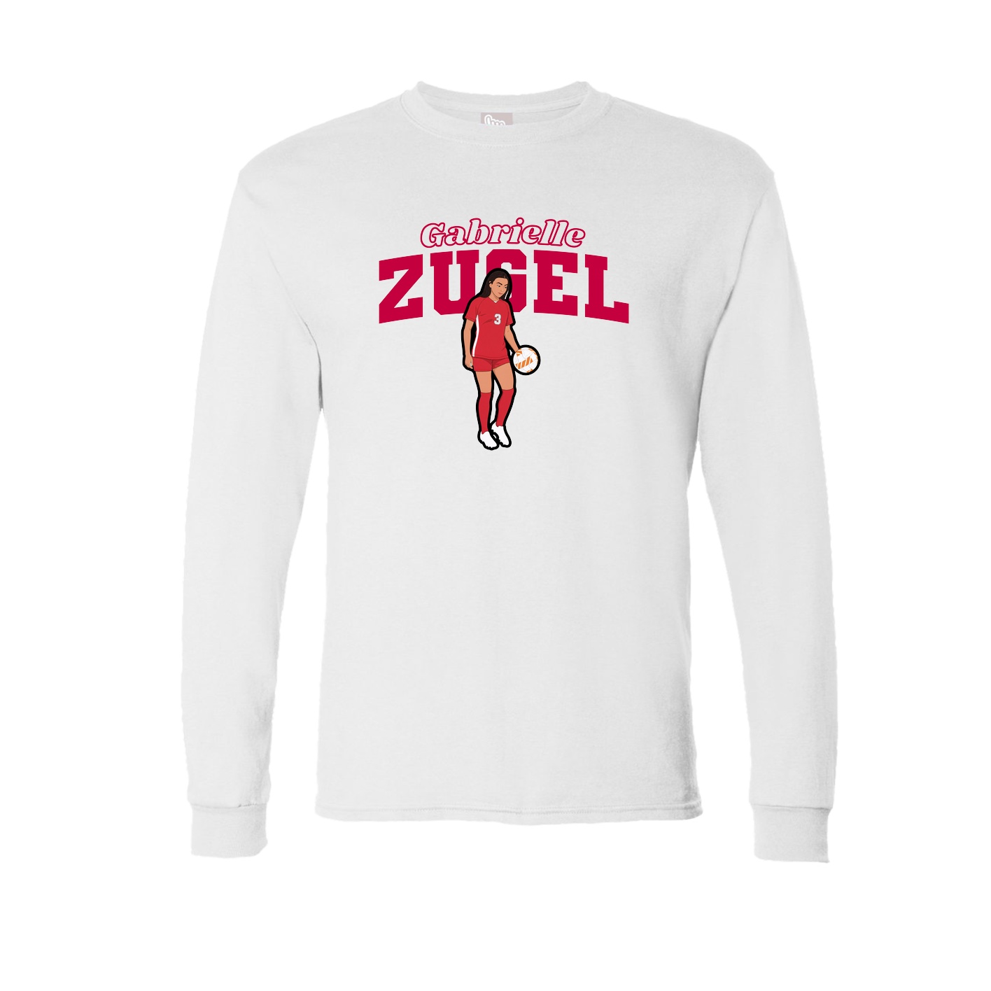 Long Sleeve Tee — Name Arch in White