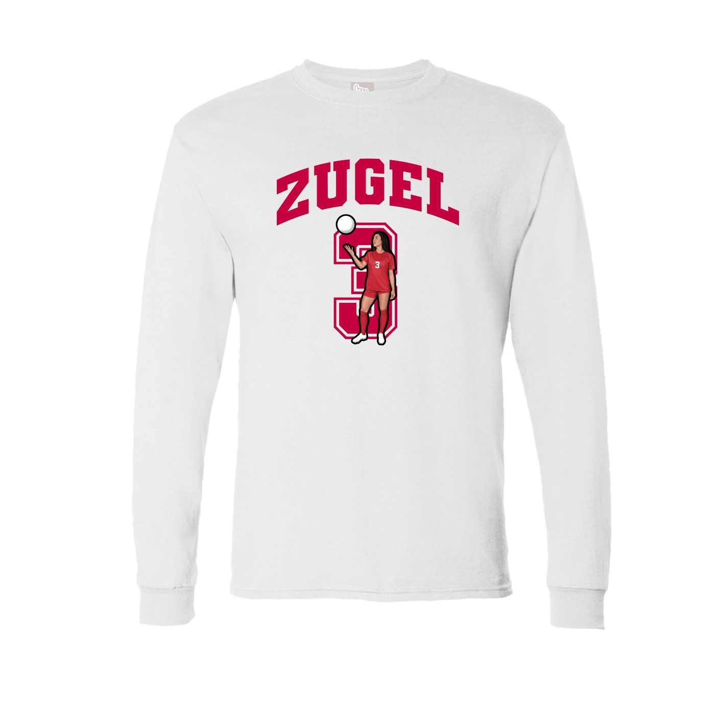 Long Sleeve Tee — Number in White
