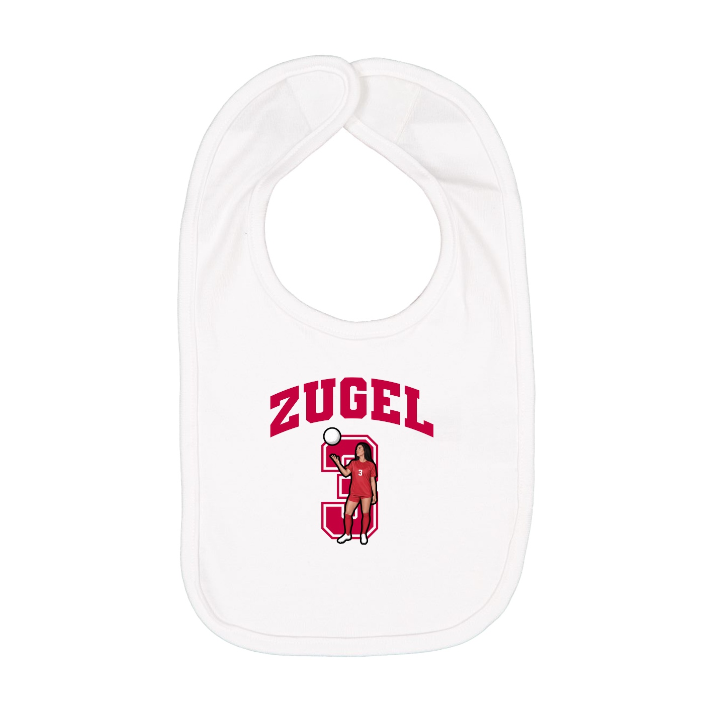 Infant Bib — Number in White