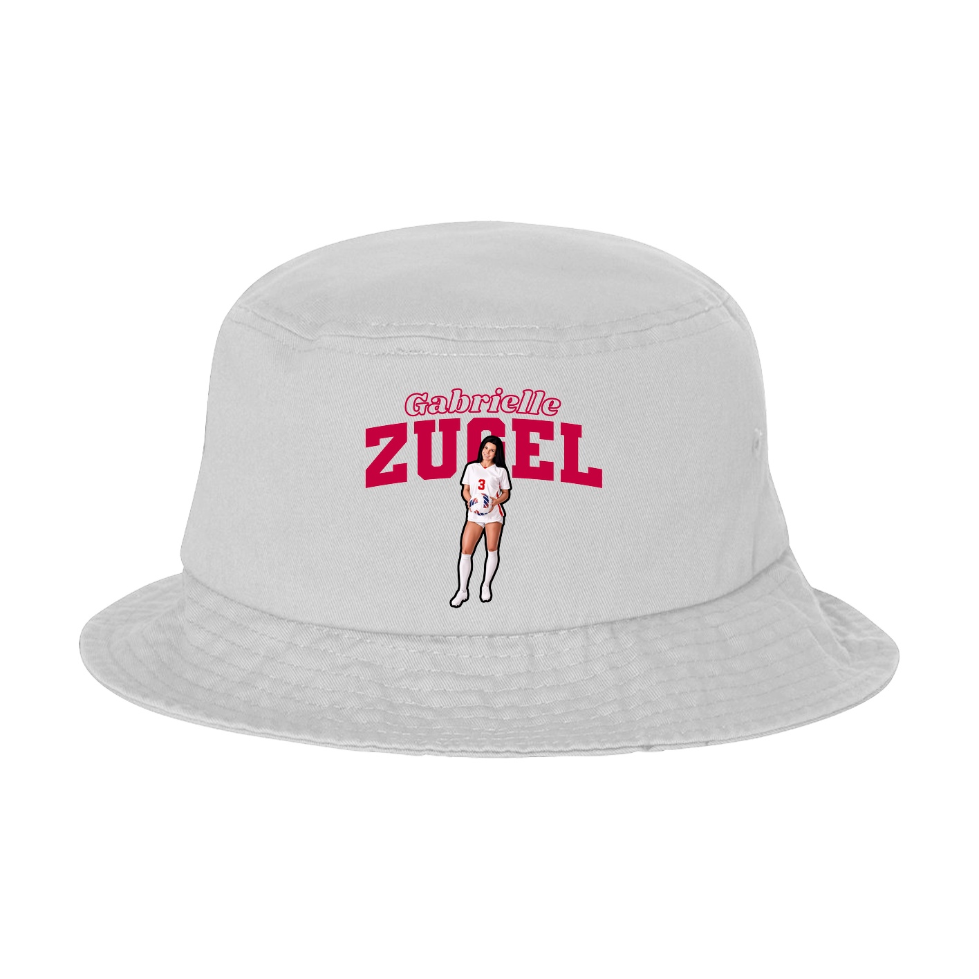 Bucket Cap — Name Arch in White
