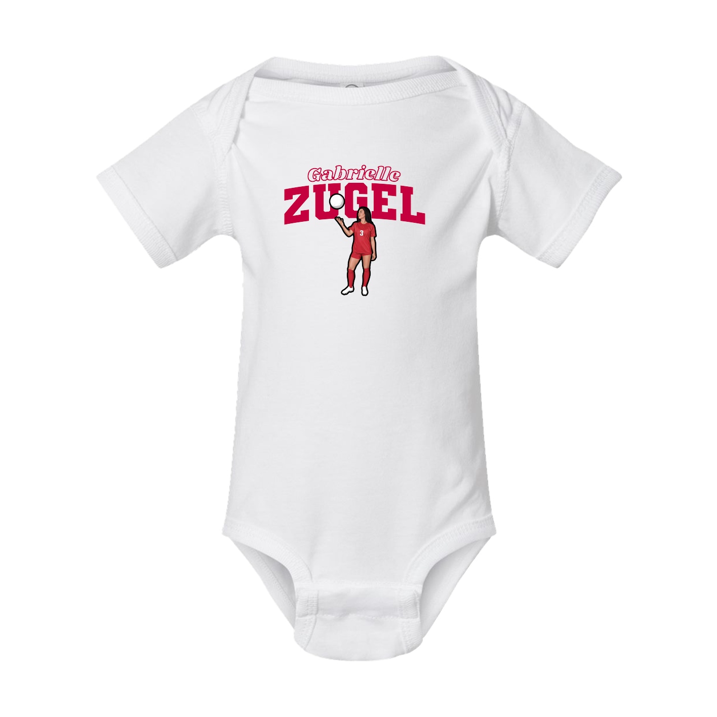 Baby Onesie — Name Arch in White
