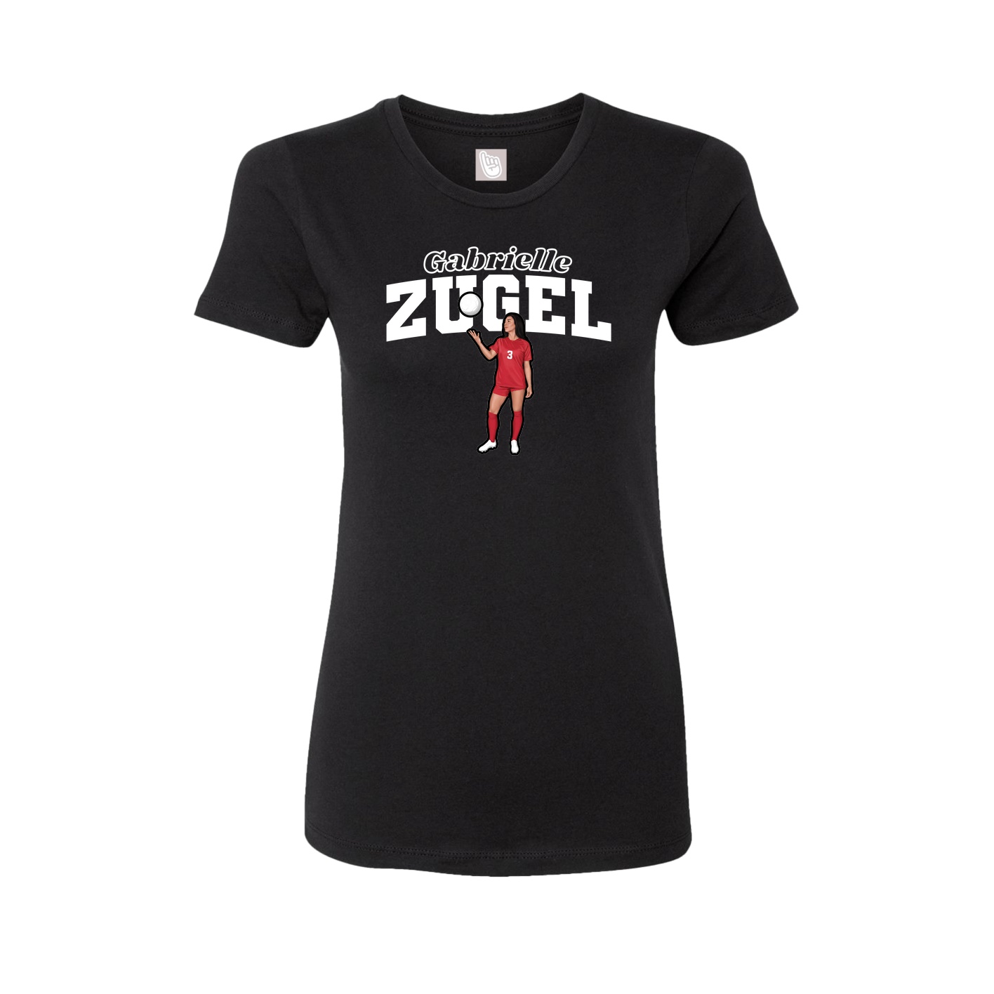 Fitted Women's Tee — Name Arch in Black