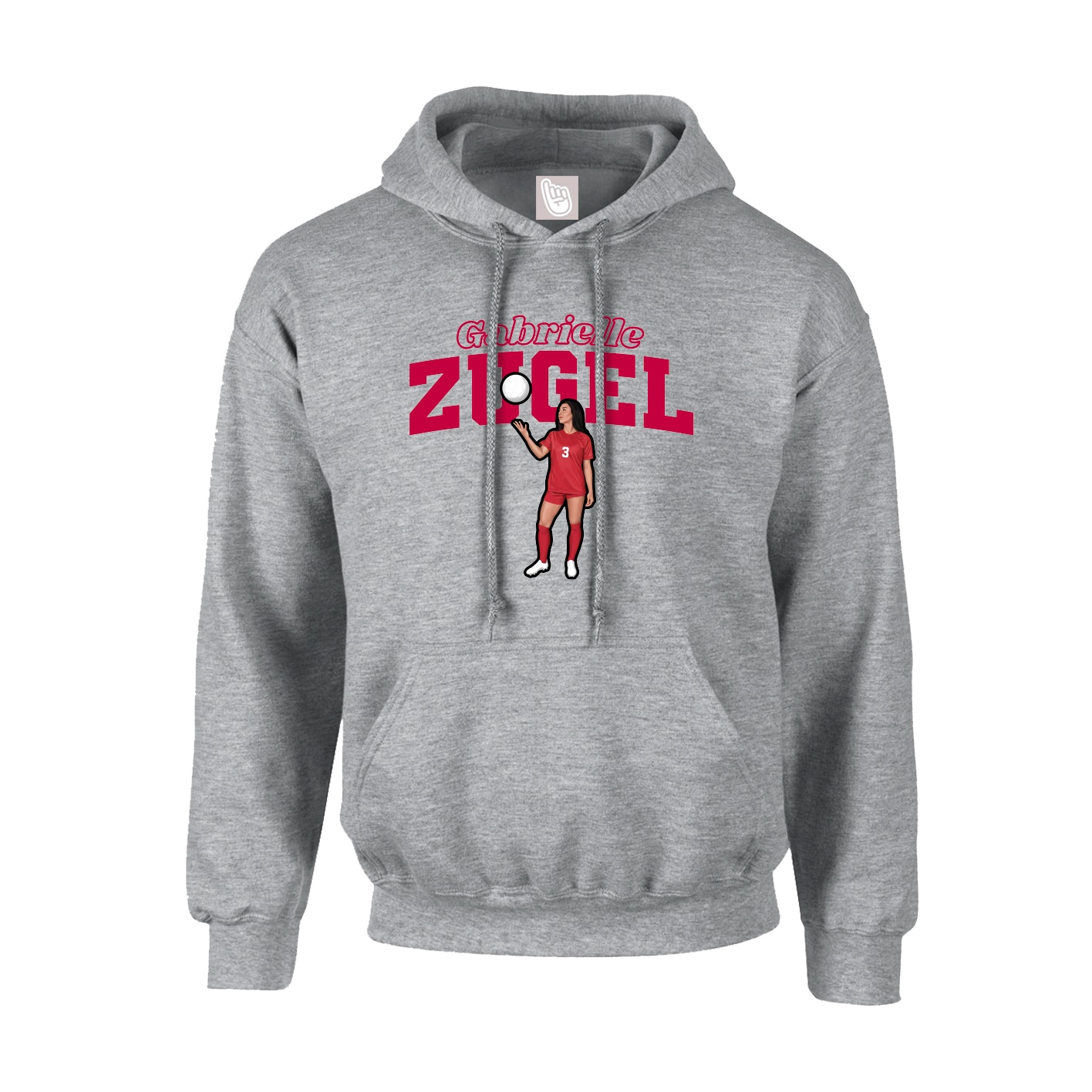 Youth Hoodie — Name Arch in Grey