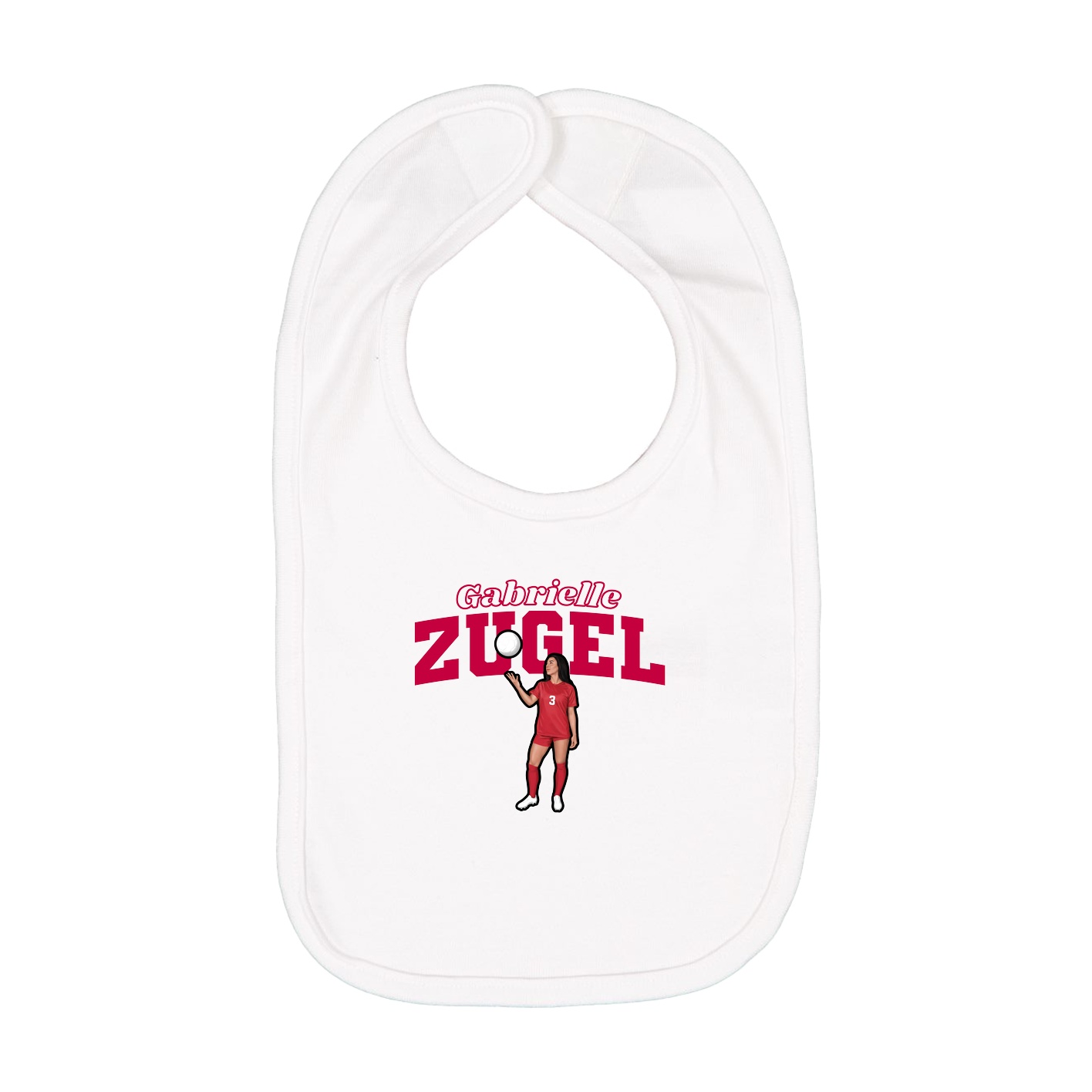 Infant Bib — Name Arch in White