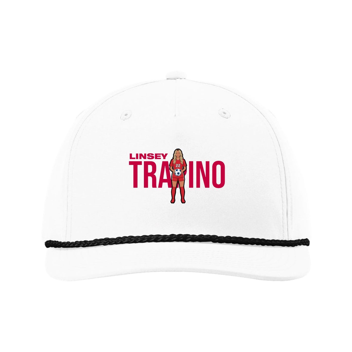Five-Panel Classic Rope Cap — Player Name in White
