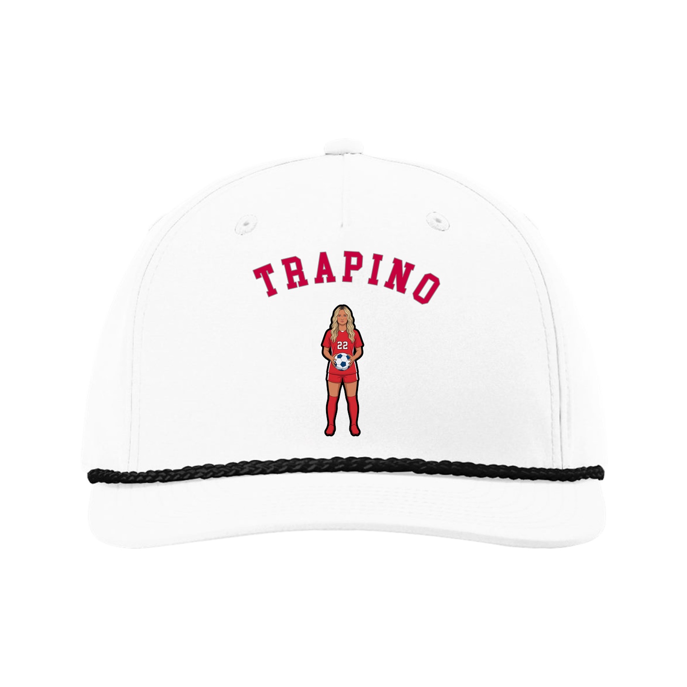 Five-Panel Classic Rope Cap — Shirsey Arch in White
