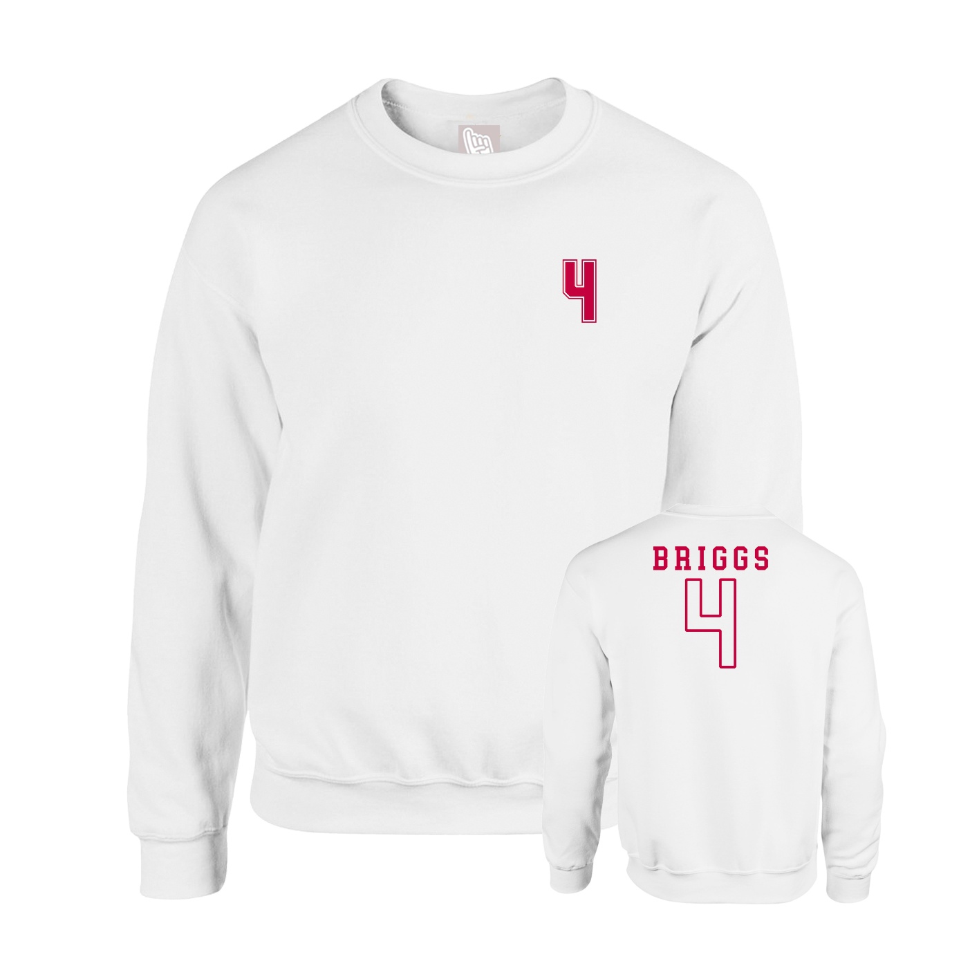 Fleece Crew — Chest Back in White