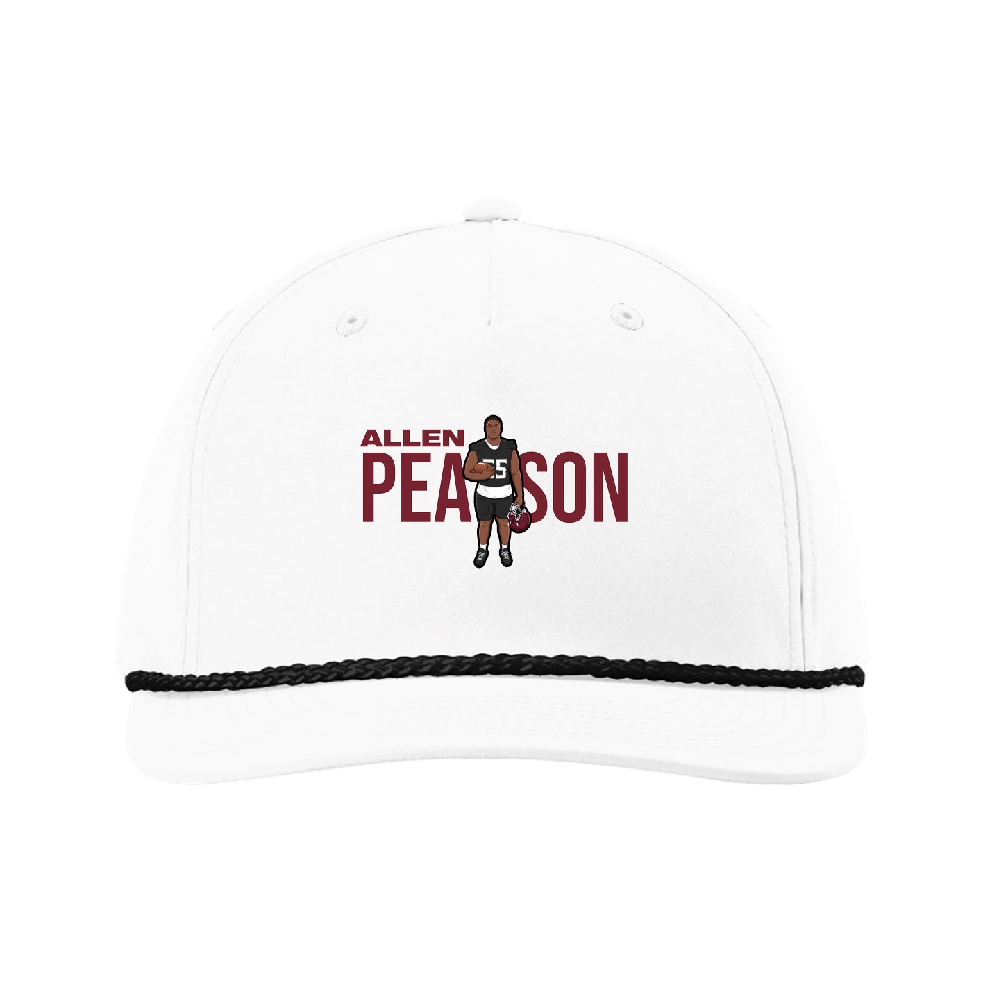 Five-Panel Classic Rope Cap — Player Name in White