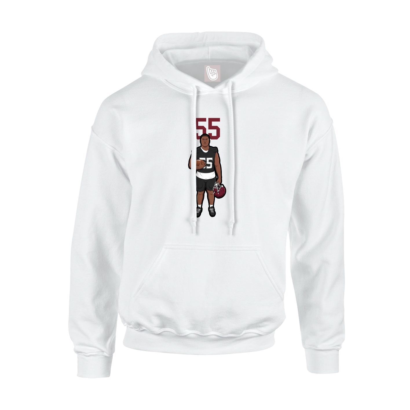 Youth Hoodie — Number Top in White