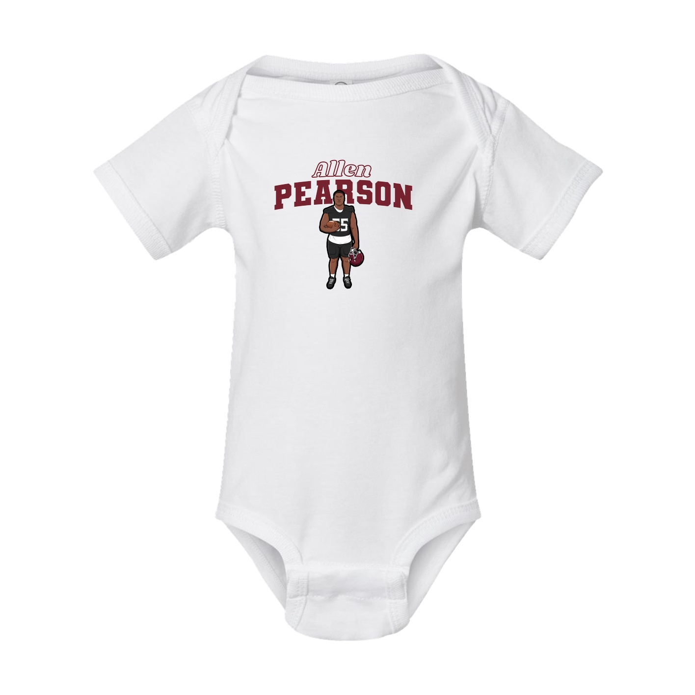 Baby Onesie — Name Arch in White