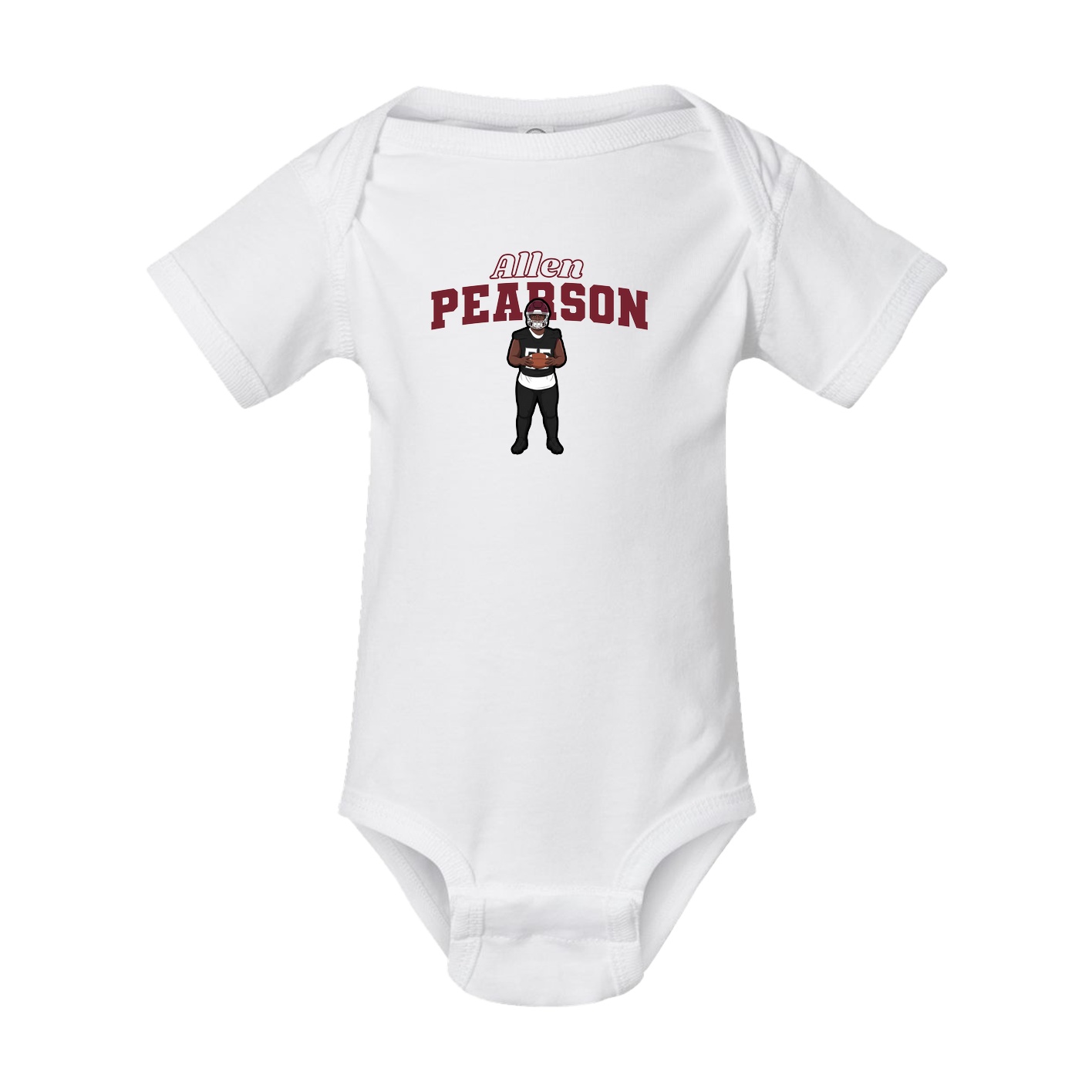 Baby Onesie — Name Arch in White