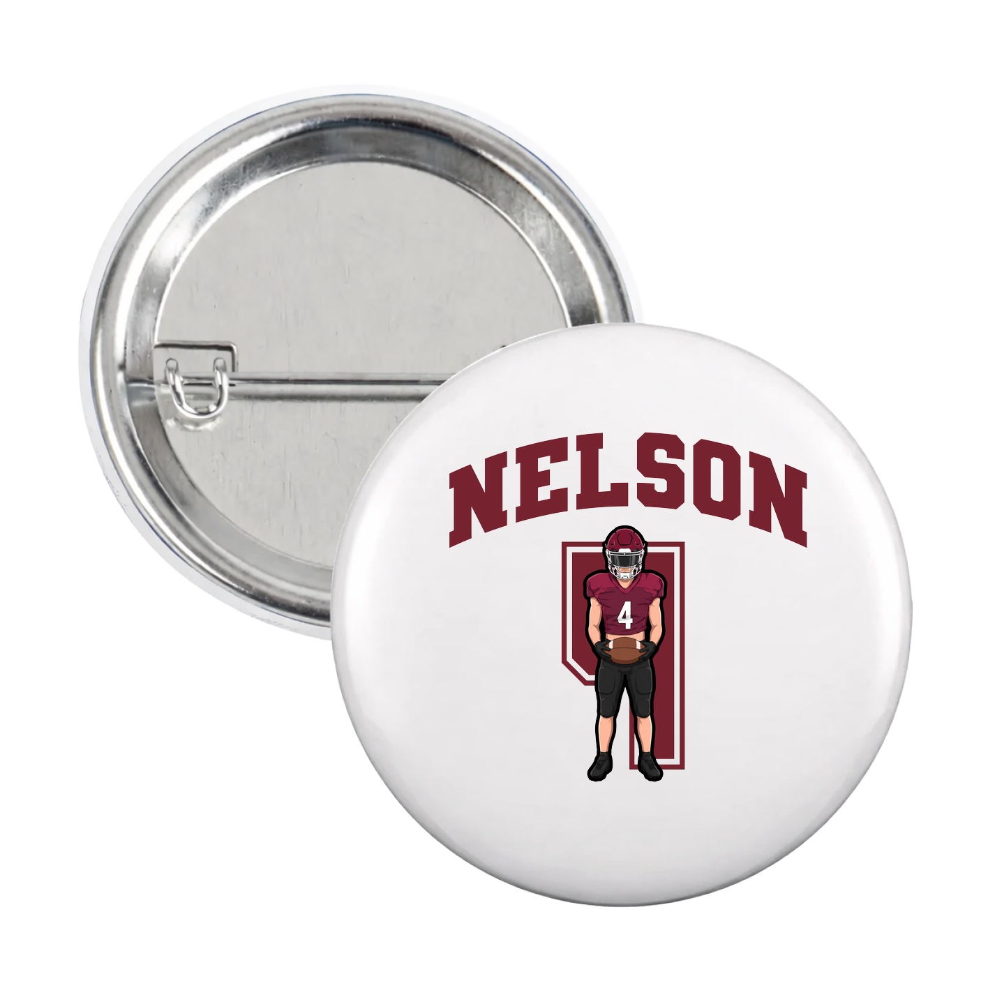 Game Day Button — Number in White