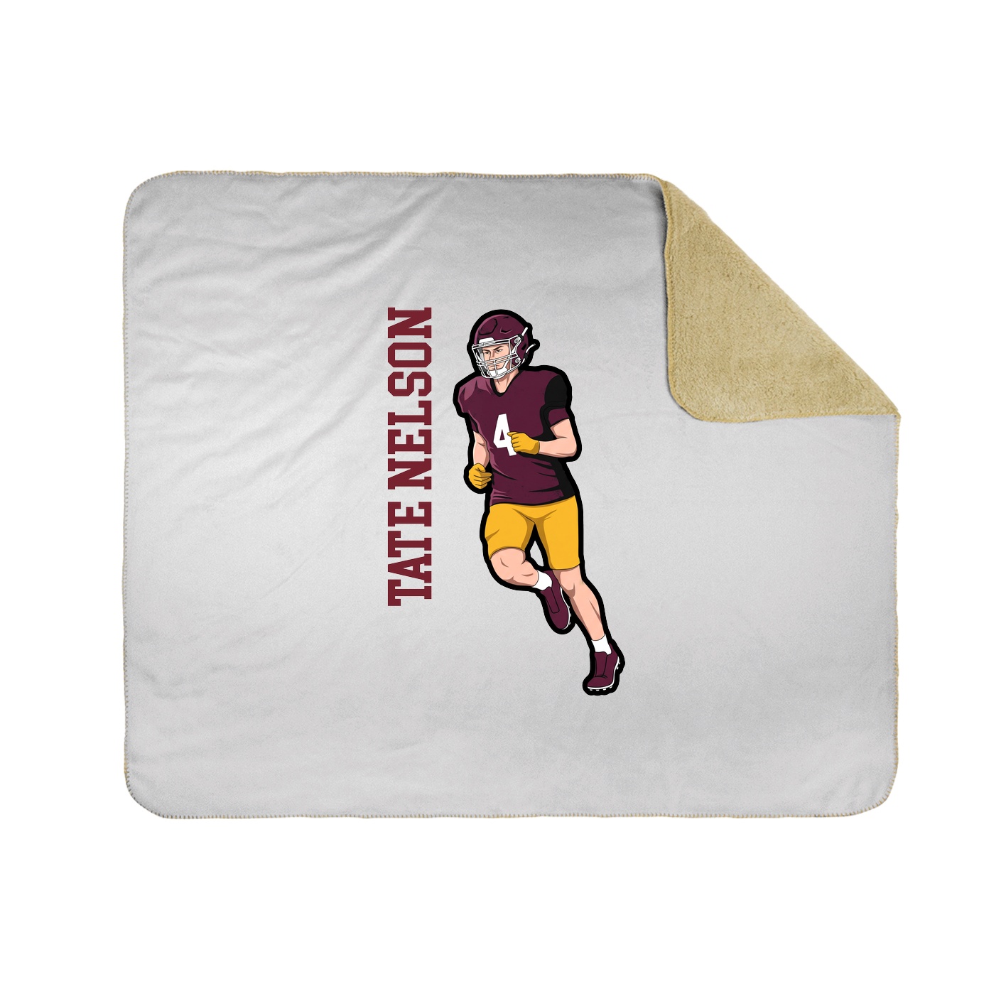 Throw Blanket — Name Vertical in White