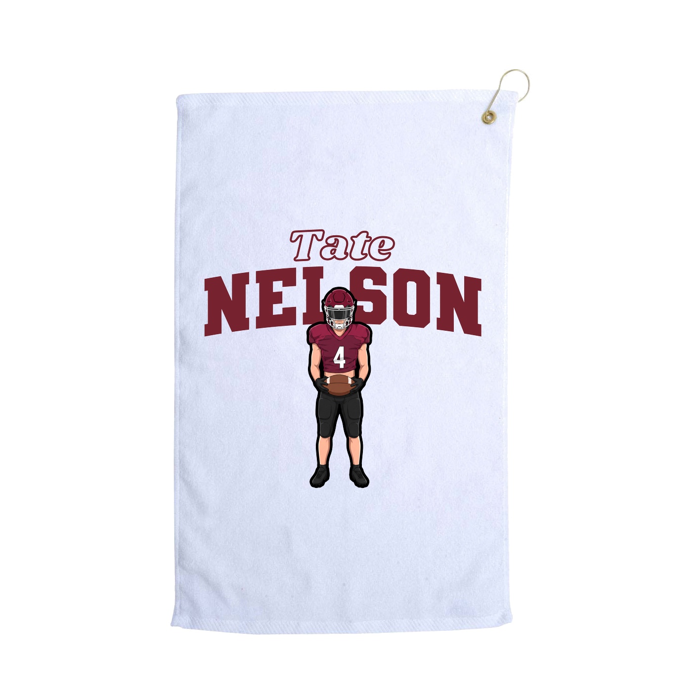 Golf Towel — Name Arch in White
