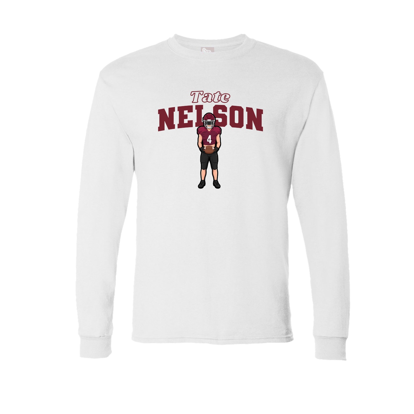 Long Sleeve Tee — Name Arch in White