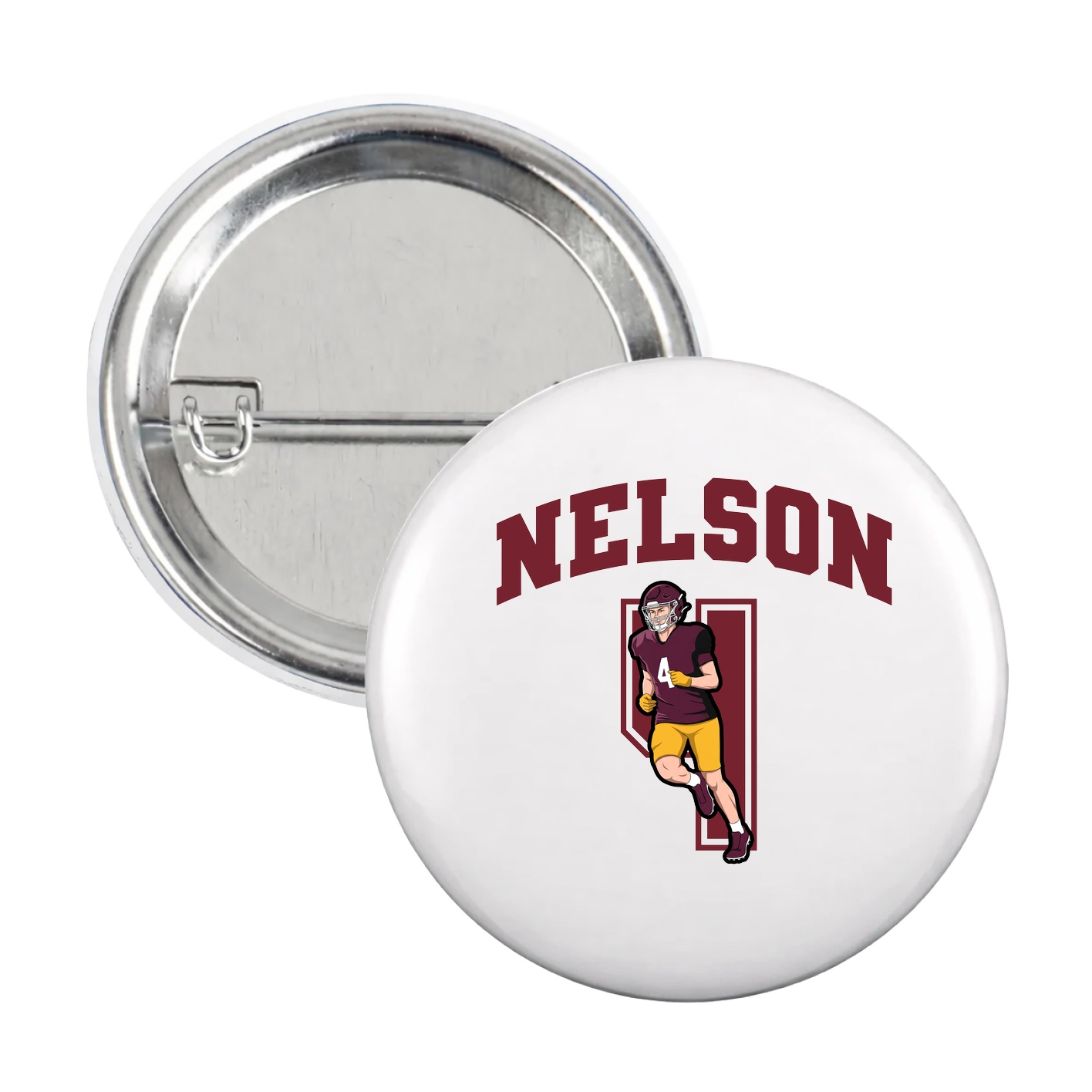 Game Day Button — Number in White