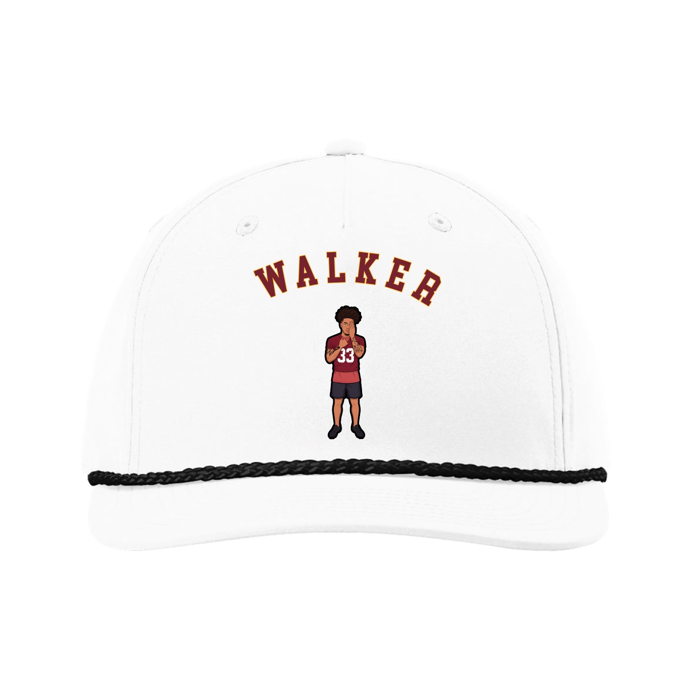 Five-Panel Classic Rope Cap — Shirsey Arch in White