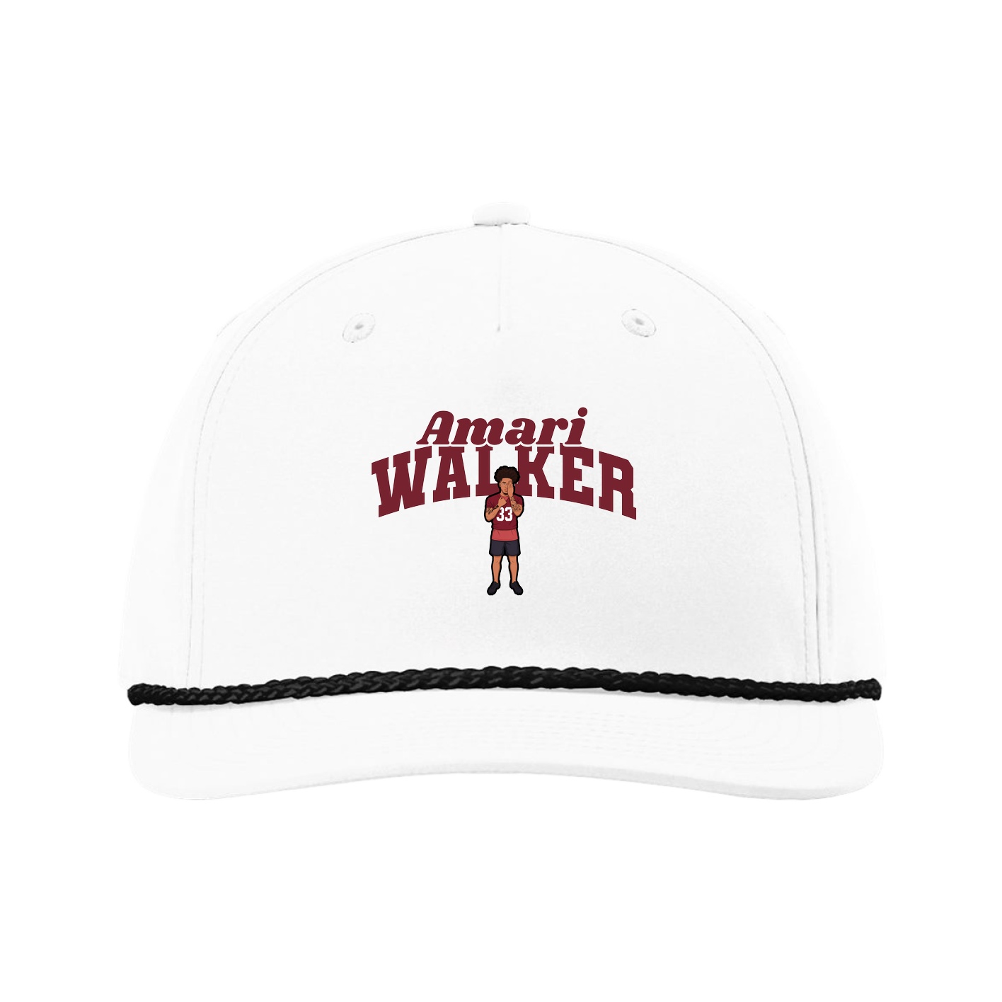 Five-Panel Classic Rope Cap — Signature Arch in White