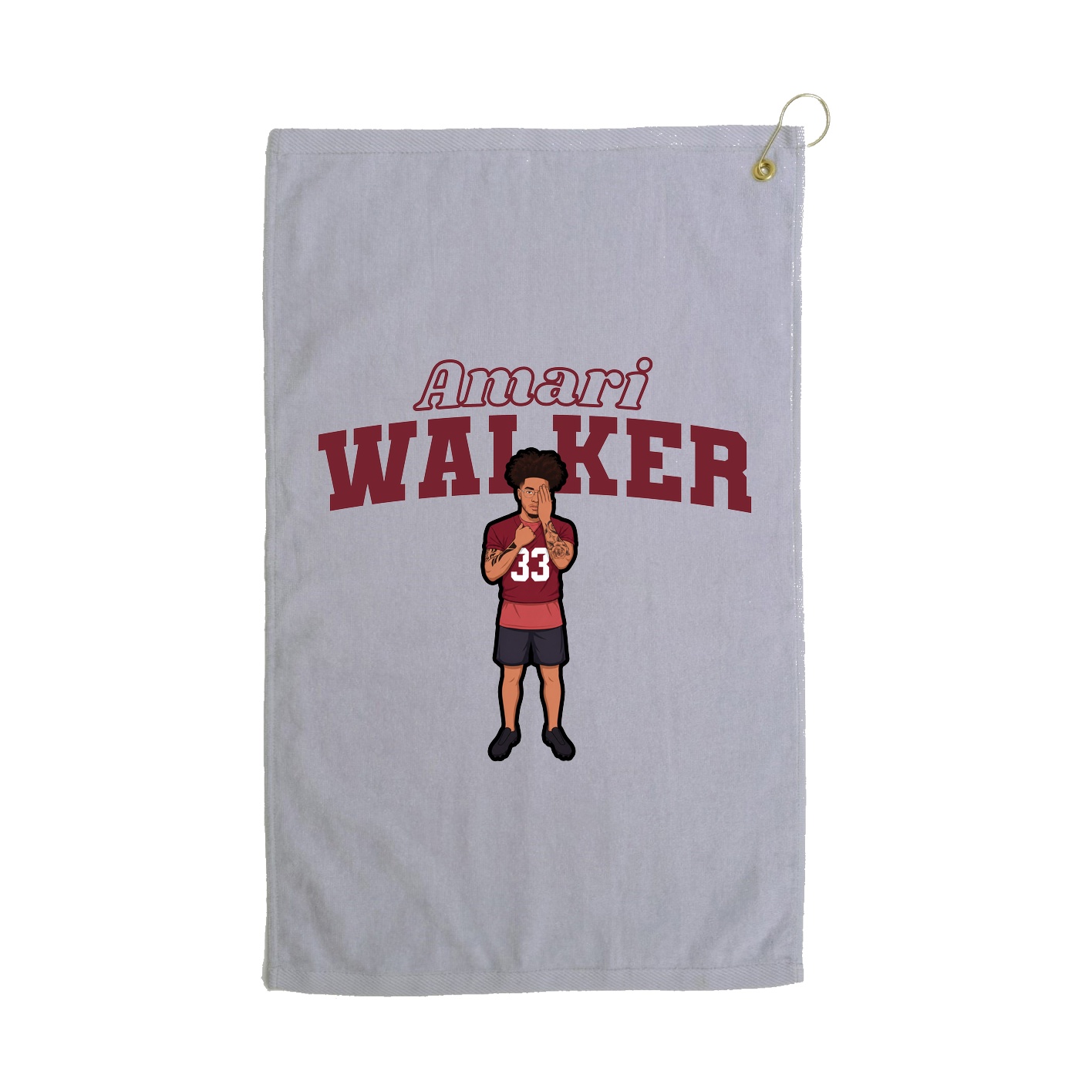 Golf Towel — Name Arch in Grey