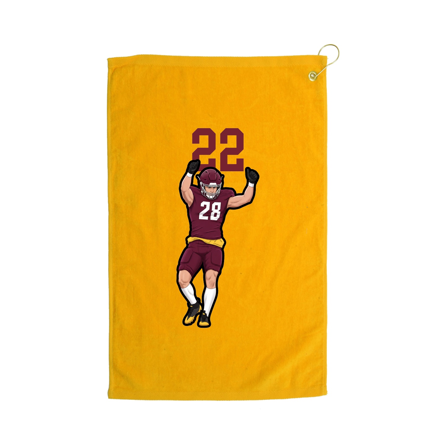 Golf Towel — Number Top in Gold