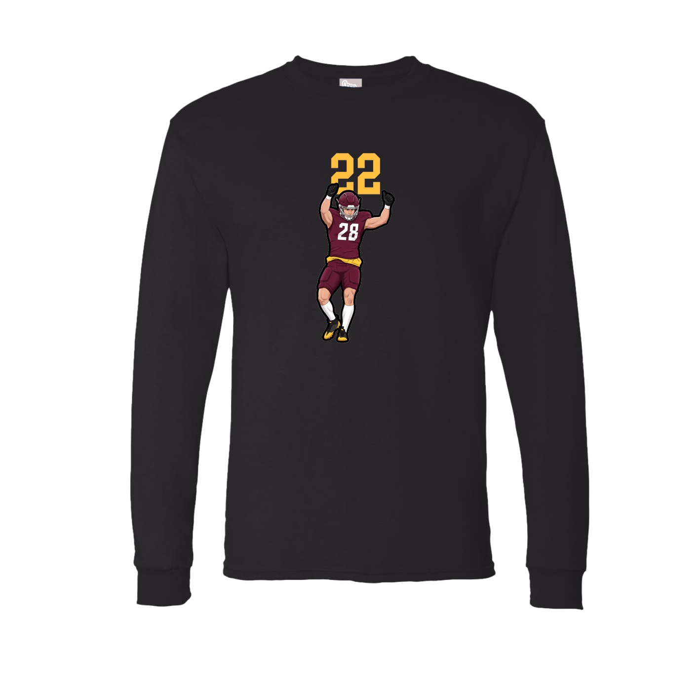Long Sleeve Tee — Number Top in Black