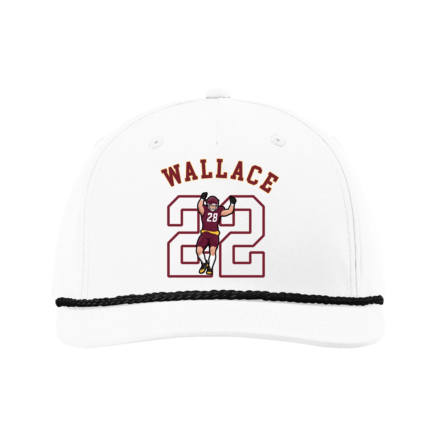 Five-Panel Classic Rope Cap — Shirsey Arch in White