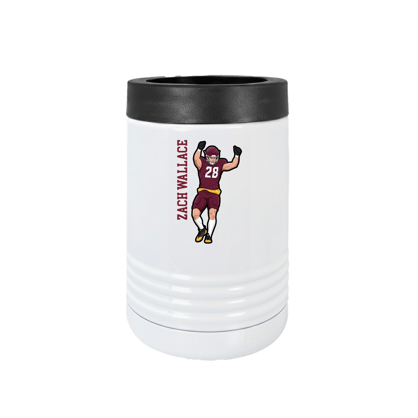 Beverage Holder — Name Vertical in White