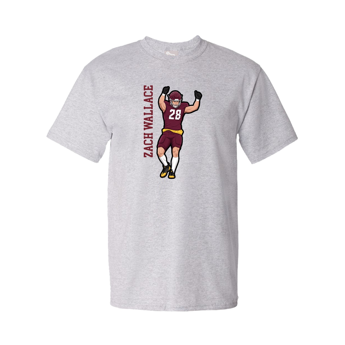 Tee — Name Vertical in Grey