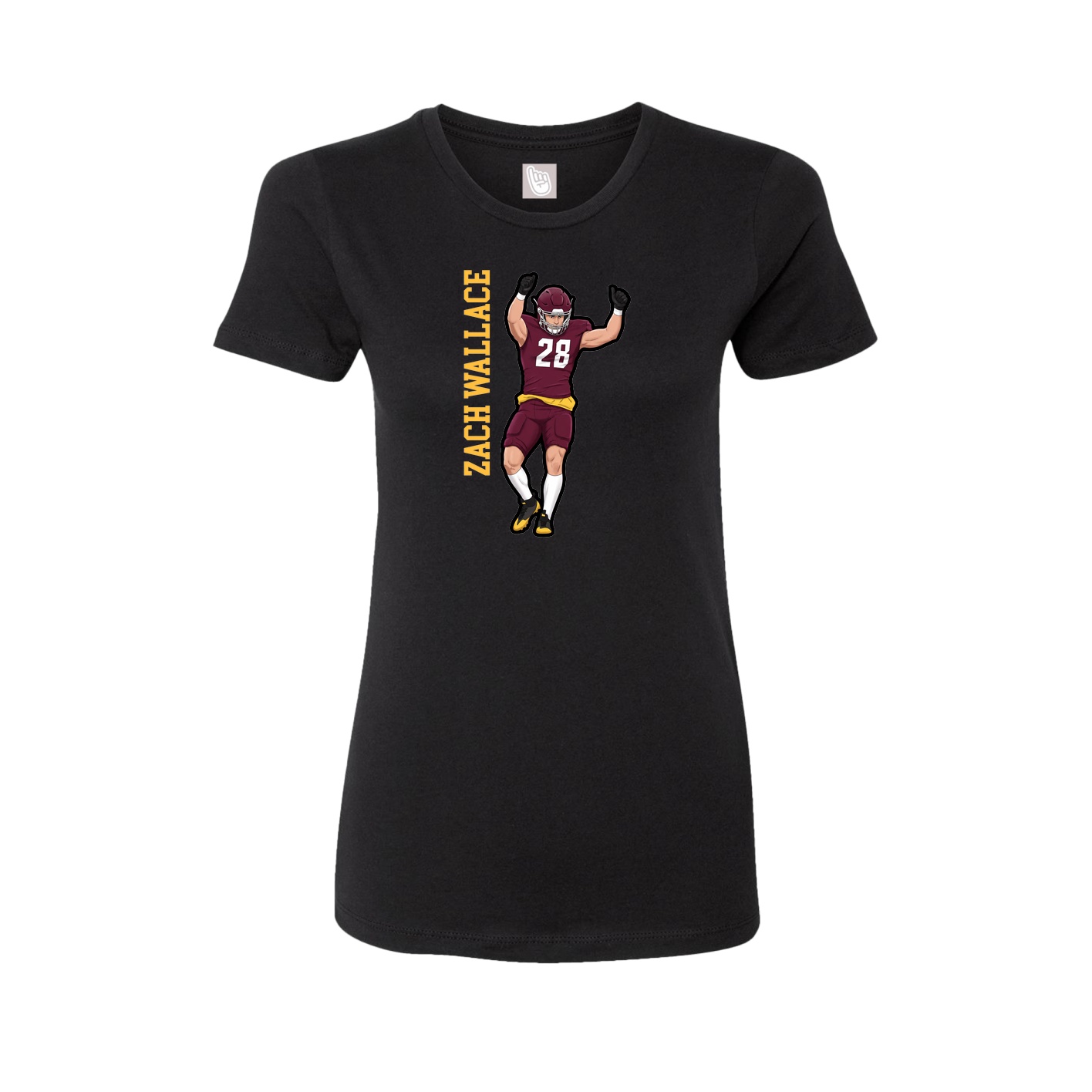 Fitted Women's Tee — Name Vertical in Black
